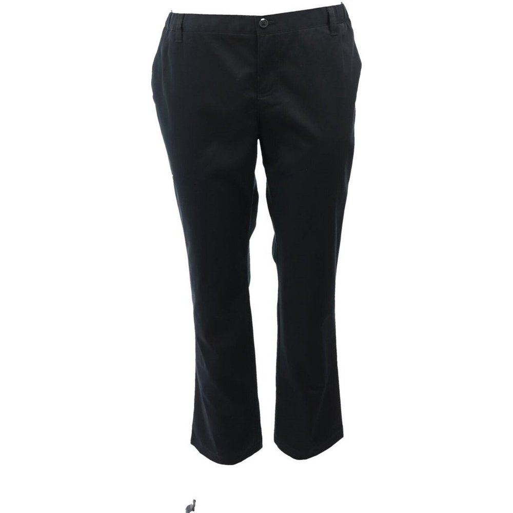 NWT LANDS' END UNIFORM GIRL'S IRON KNEE ELASTIC WAIST BLENDED CHINO PANTS 8 PLUS